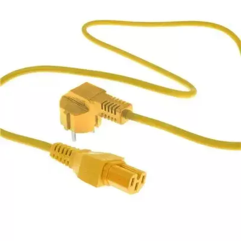ACT Netzkabel CEE 7/7 Stecker gewinkelt C15 gelb 2 m 250V 10A