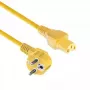ACT Netzkabel CEE 7/7 Stecker gewinkelt C15 gelb 2 m 250V 10A