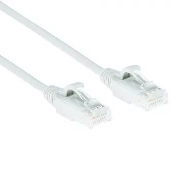 ACT Weiß 2 Meter LSZH U/UTP CAT6 Datacenter Slimline Patchkabel mit Rastnasenschutz und RJ45-Steckern