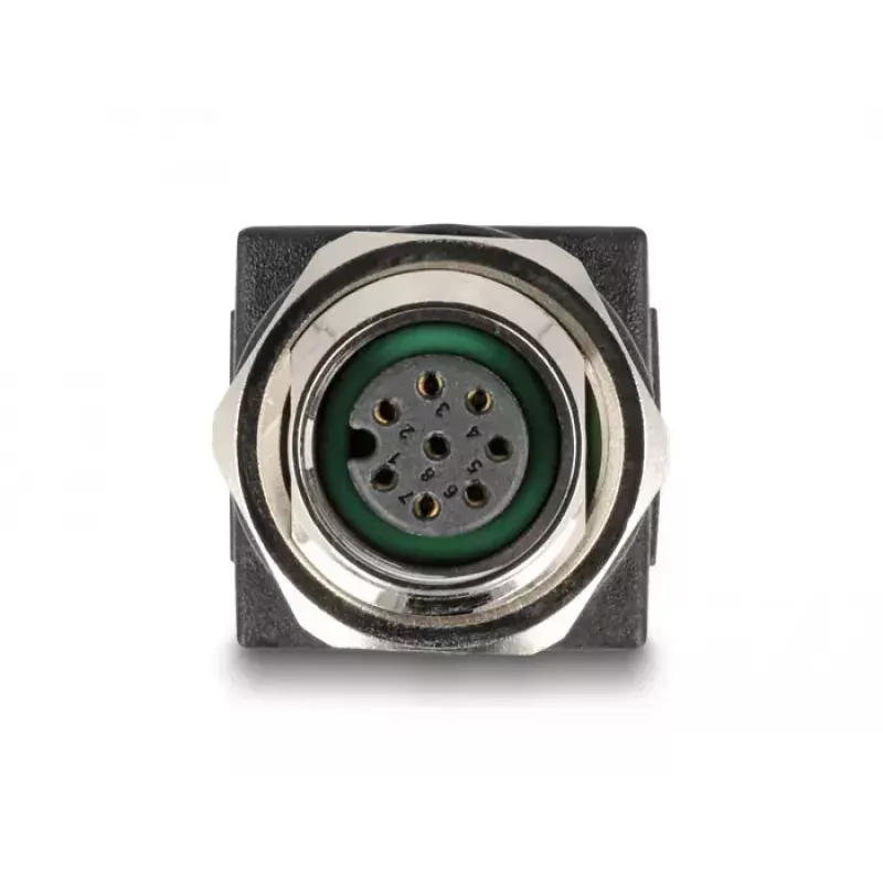 DeLOCK M12 Adapter A-kodiert 8-polige Buchse auf RJ45-Buchse gerade