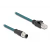 Netzwerkkabel DeLOCK M12 Adapterkabel A-kodiert 8-polig Stecker auf RJ45 Stecker 50 cm