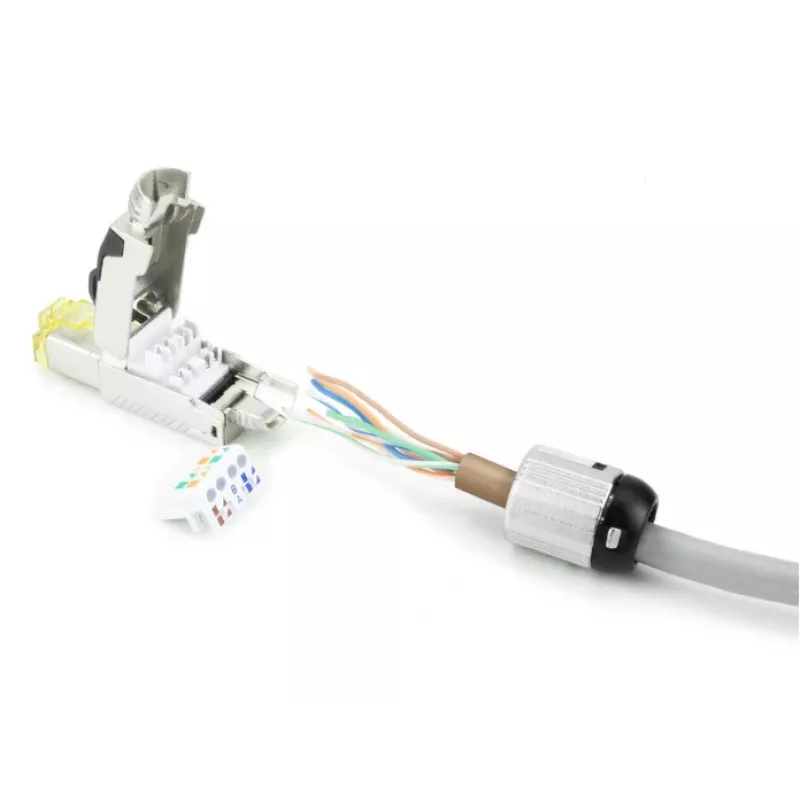 ACT Feldkonfektionierbarer Stecker RJ45 CAT6A geschirmt, werkzeuglos, 4PPoE 100W