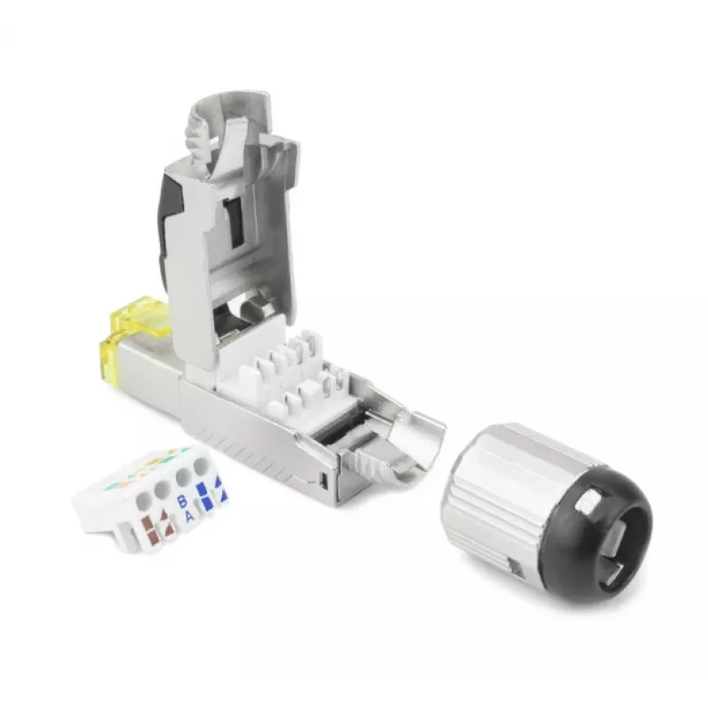 ACT Feldkonfektionierbarer Stecker RJ45 CAT6A geschirmt, werkzeuglos, 4PPoE 100W