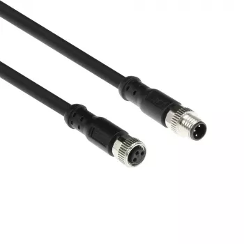 ACT Industrial 3,00 Meter Sensorkabel M8A 3-polig Stecker auf M8A 3-polig Buchse, Ultraflex Xtreme TPE Kabel, geschirmt