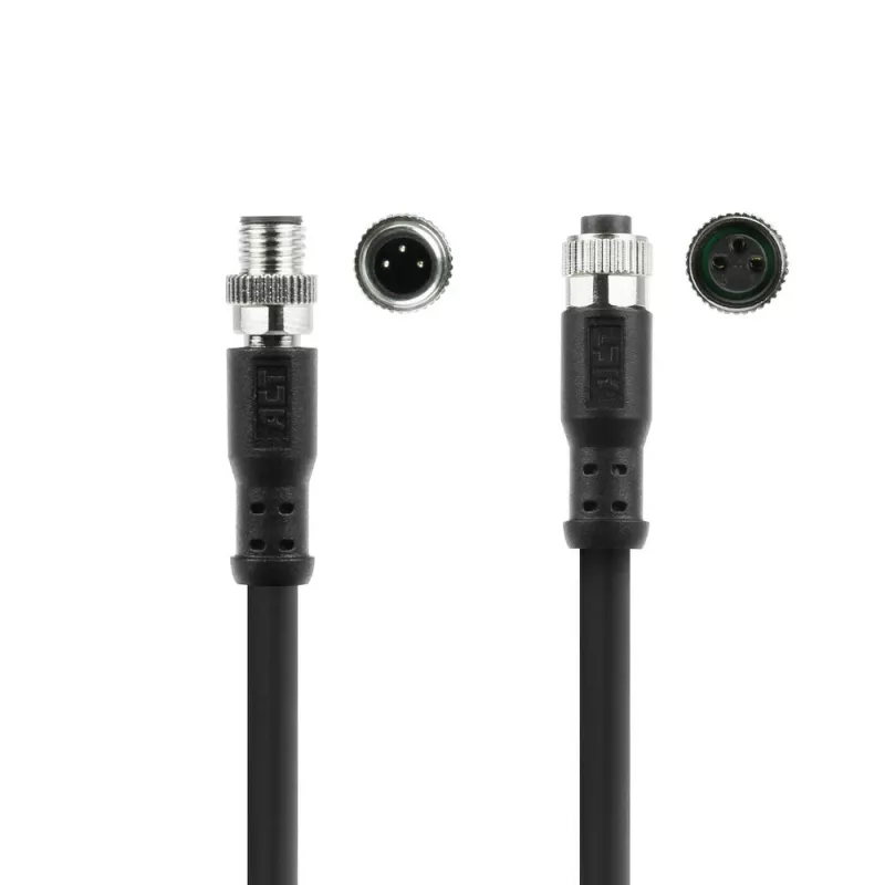 ACT Industrial 5,00 Meter Sensorkabel M8A 3-polig Stecker auf M8A 3-polig Buchse, Ultraflex Xtreme TPE-Kabel, geschirmt