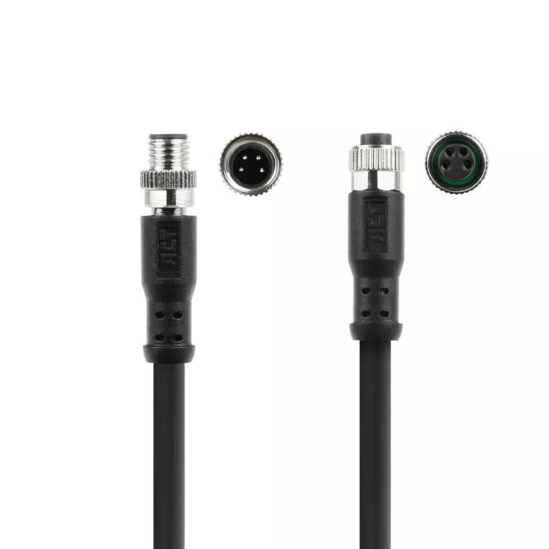 ACT Industrial 1,50 Meter Sensorkabel M8A 4-polig Stecker auf M8A 4-polig Buchse, Ultraflex Xtreme TPE-Kabel, geschirmt