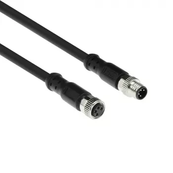 ACT Industrial 3,00 Meter Sensorkabel M8A 4-polig Stecker auf M8A 4-polig Buchse, Ultraflex Xtreme TPE-Kabel, geschirmt