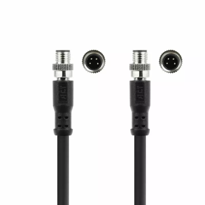 ACT Industrial 1,50 Meter Sensorkabel M8A 4-polig Stecker auf M8A 4-polig Stecker, Ultraflex Xtreme TPE-Kabel, geschirmt