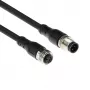 ACT Industrial 5,00 Meter Sensorkabel M12A 4-polig Stecker auf M12A 4-polig Buchse, Superflex Xtreme TPE Kabel, geschirmt