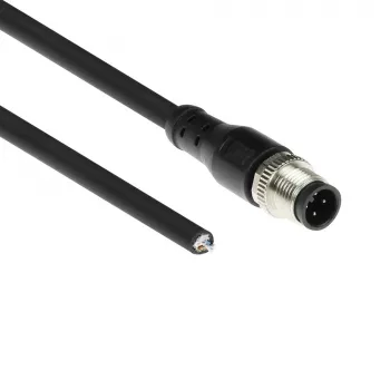 ACT Industrial 3,00 Meter Sensorkabel M12A 4-polig Stecker auf offenes Ende Superflex Xtreme TPE-Kabel, geschirmt