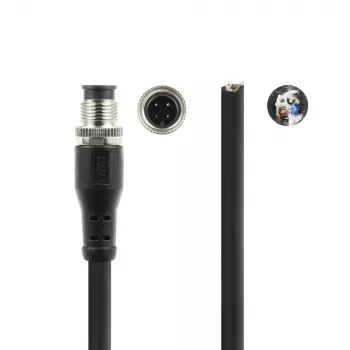 ACT Industrial 5,00 Meter Sensorkabel M12A 4-polig Stecker auf offenes Ende Superflex Xtreme TPE-Kabel, geschirmt