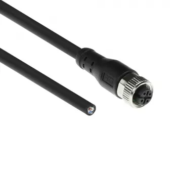 ACT Industrial 3,00 Meter Sensorkabel M12A 4-polig Buchse auf offenes Ende Superflex Xtreme TPE-Kabel, geschirmt