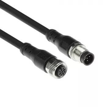 ACT Industrial 3,0 Meter Sensorkabel M12A 5-polig Stecker auf M12A 5-polig Buchse, Superflex Xtreme TPE Kabel, geschirmt