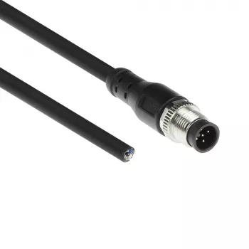 ACT Industrial 3,00 Meter Sensorleitung M12A 5-polig Stecker auf offenes Ende, Superflex Xtreme TPE-Kabel, geschirmt