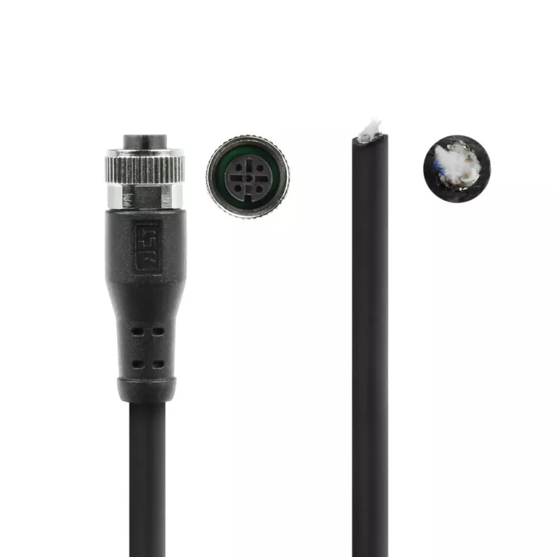 ACT Industrial 5,00 Meter Sensorkabel M12A 5-polig Stecker auf offenes Ende, Superflex Xtreme TPE-Kabel, geschirmt