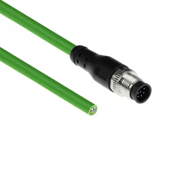 ACT Industrial 1,50 Meter Sensorkabel M12A 8-polig Buchse auf offenes Ende, Ultraflex TPE-Kabel, geschirmt