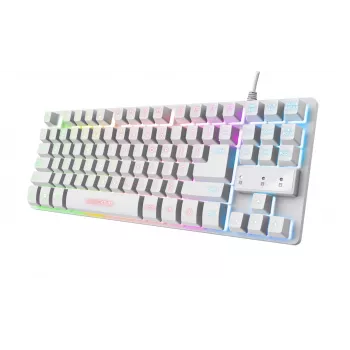 Trust GXT 833W Thado Tastatur Gaming USB QWERTZ Deutsch Weiß