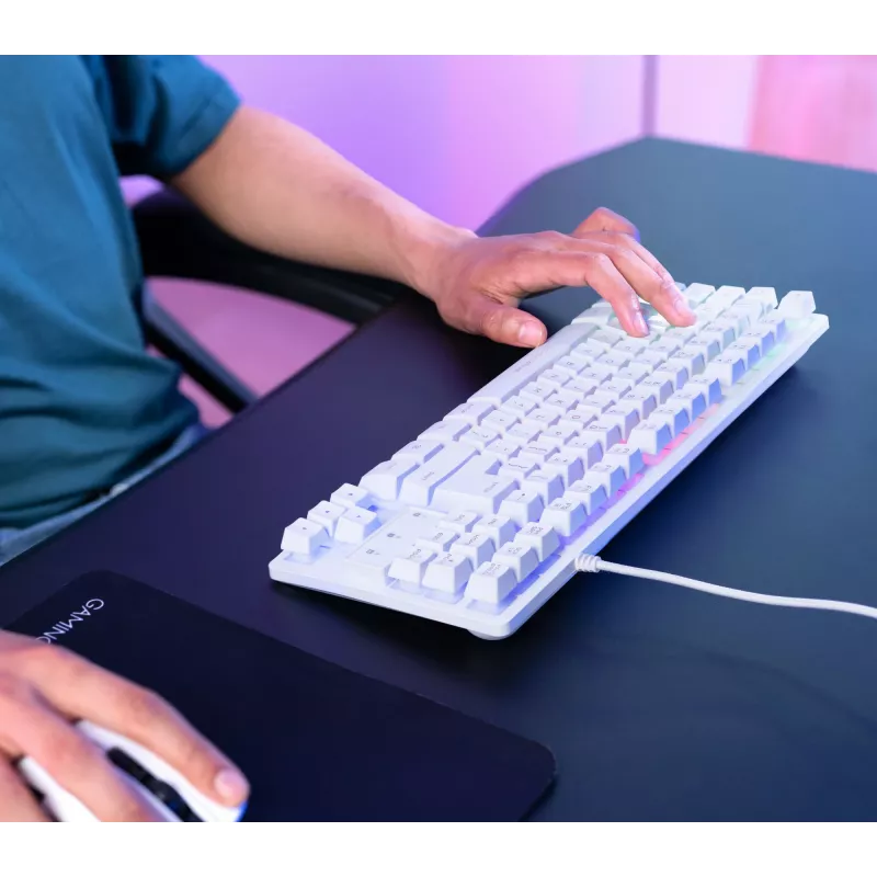 Trust GXT 833W Thado Tastatur Gaming USB QWERTZ Deutsch Weiß