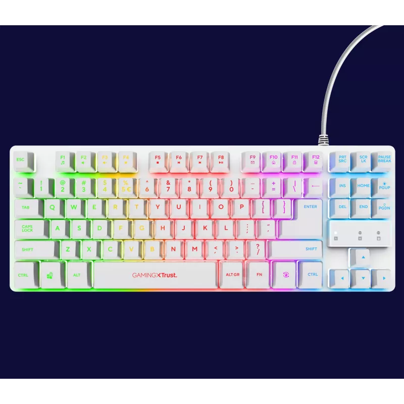 Trust GXT 833W Thado Tastatur Gaming USB QWERTZ Deutsch Weiß