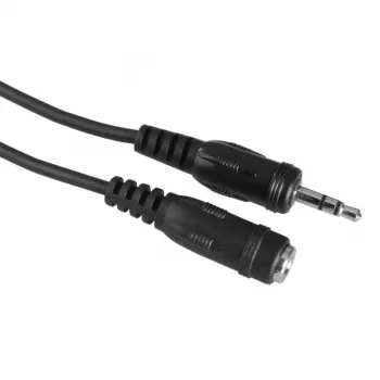 Audio-Kabel Hama 00205105 5m 3,5mm Stecker auf Buchse Schwarz