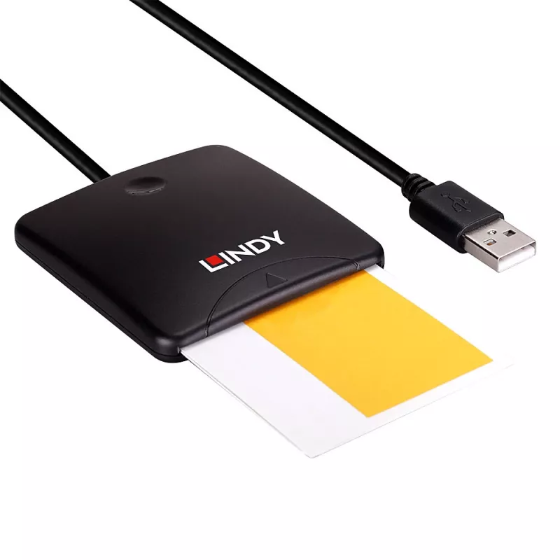 Lindy USB 2.0 Smart Card Reader, USB, Schwarz, 1,2 m, 480 MB/s, 2 Jahr(e), CE, Federal Communications Commission (FCC), REACH, RoHS