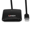 Lindy USB 2.0 Smart Card Reader, USB, Schwarz, 1,2 m, 480 MB/s, 2 Jahr(e), CE, Federal Communications Commission (FCC), REACH, RoHS