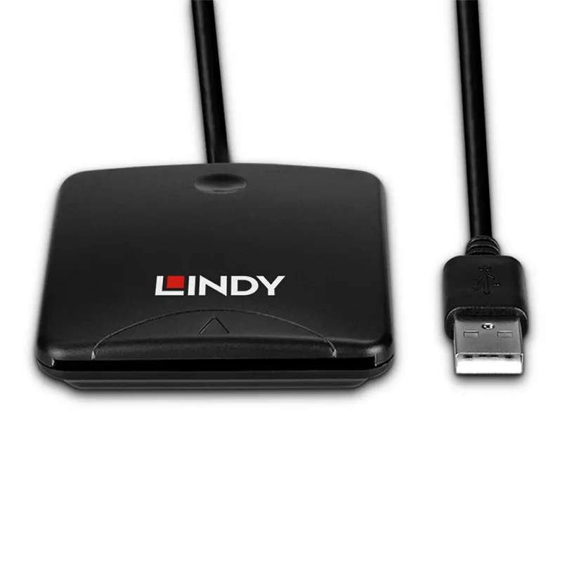 Lindy USB 2.0 Smart Card Reader, USB, Schwarz, 1,2 m, 480 MB/s, 2 Jahr(e), CE, Federal Communications Commission (FCC), REACH, RoHS