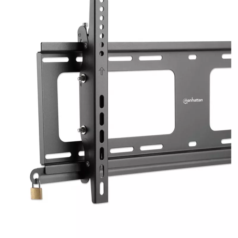 Manhattan Outdoor Wandhalterung für TV & Monitore (neigbar, Diebstahlschutz), Für Bildschirme von 37 Zoll bis 65 Zoll, VESA-Kompatibilität: alle zwischen 200x200 mm und 600x400 mm – überprüfen Sie die Abmessungen der vier Befestigungslöcher auf der Rückseite des Bildschirms, um sicherzustellen, dass er passt, Max. 80 kg, Abschließbar, Halterung