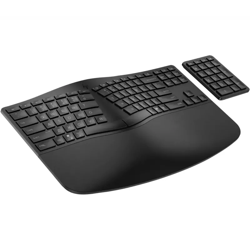 HP 960 Ergonomic Wireless Tastatur Full-size 100% RF Wireless + Bluetooth Membrane Schwarz für Zuhause