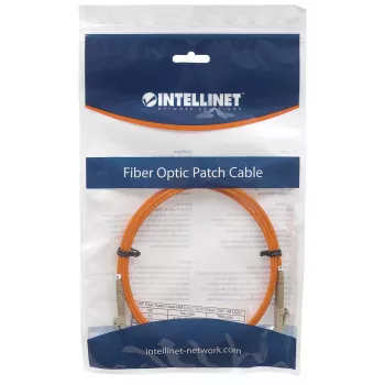 Intellinet Glasfaser-Patchkabel, OM1, LC/LC, 5 m, Orange, Duplex, Multimode, 62,5/125 µm, LSZH, Glasfaser, lebenslange Garantie