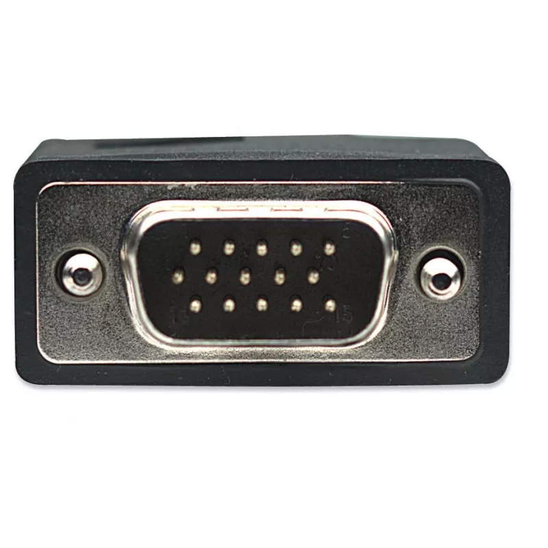Manhattan VGA-Monitorkabel (mit Ferritkernen), 15m, Schwarz, Stecker auf Stecker, HD15, Kabel mit höherer SVGA-Spezifikation (voll kompatibel), Abschirmung mit Ferritkernen hilft, EMI-Störungen für verbesserte Videoübertragung zu minimieren, lebenslange Garantie