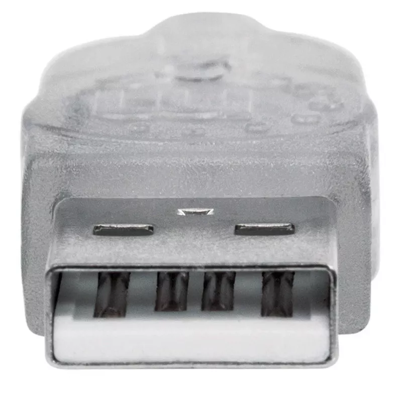Manhattan USB-A auf USB-A Verlängerungskabel, 1,8 m, Stecker auf Buchse, 480 Mbit/s (USB 2.0), Hi-Speed USB, durchscheinendes Silber, lebenslange Garantie