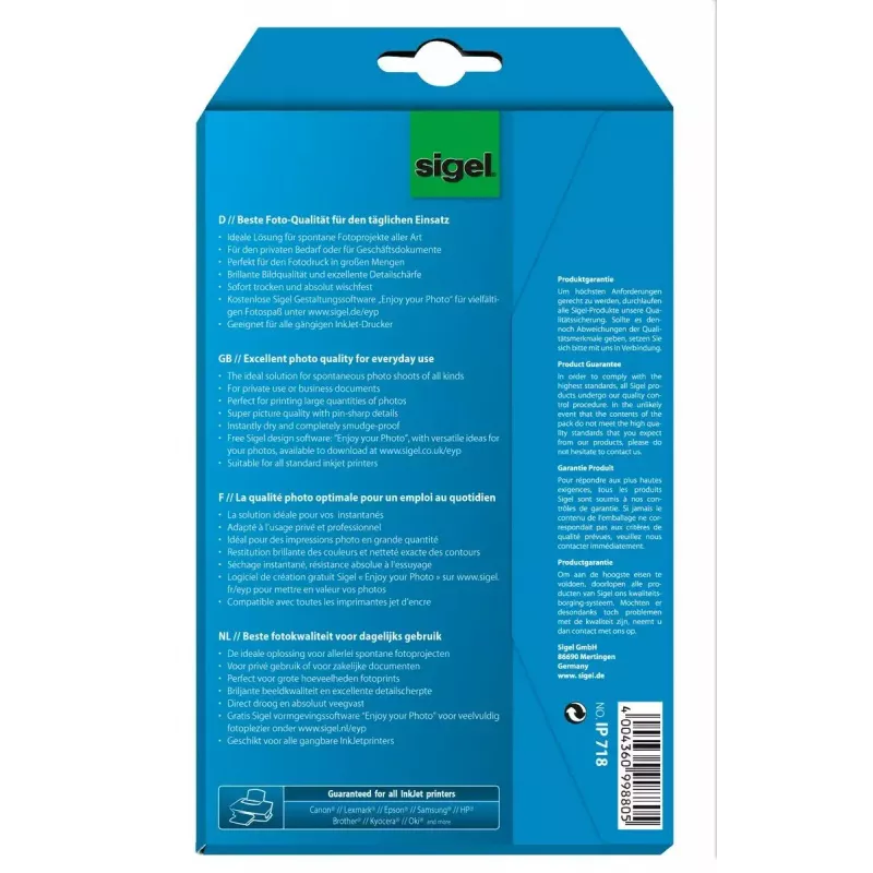 Fotopapier glänzend Sigel IP718