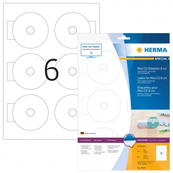 Selbstklebeetiketten HERMA CD Mini A4 Ø 78 mm