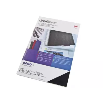 GBC LinenWeave Bindehüllen 250 g/m² A4 Schwarz (100)