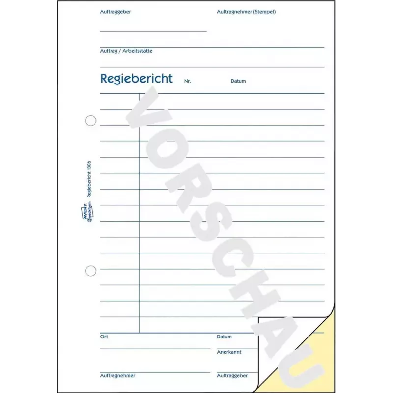 Abrechnungsformular/Buch A5 Avery 1306