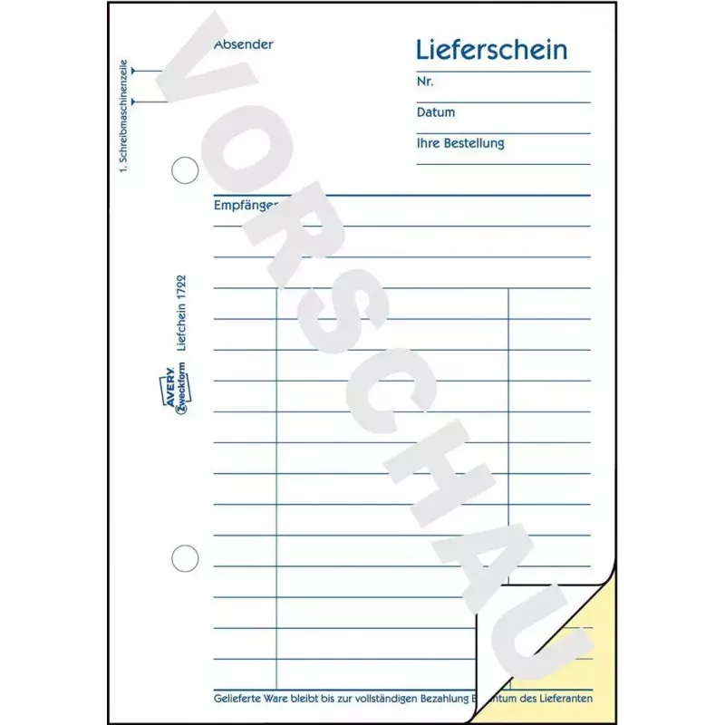 Buchhaltungsformularbuch A6 Avery 1722