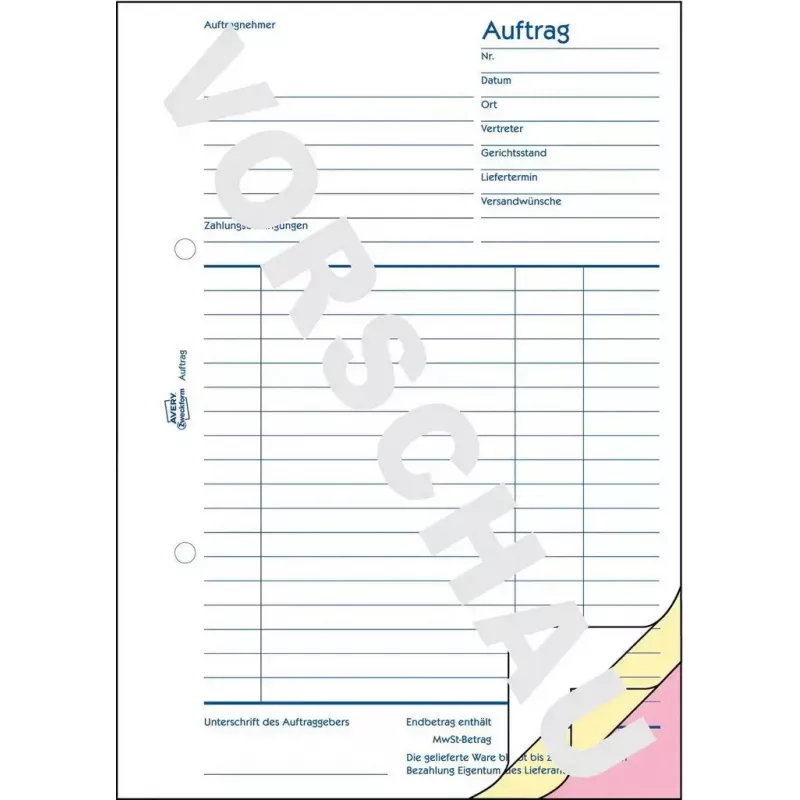 Buchhaltungsformular/-heft AVERY 1726 A5 40 Seiten