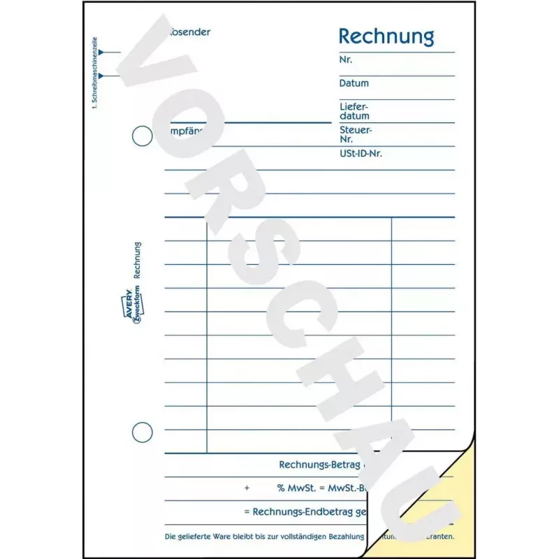 Buchhaltungsformularbuch A6 Avery 1732
