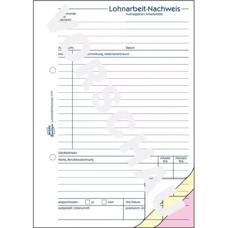 Geschäftsformular Avery 1771