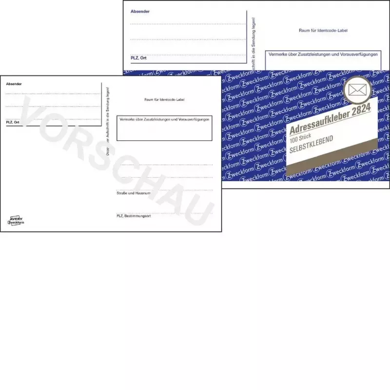 Selbstklebende Etiketten Avery 2824 Rechteckig Weiß