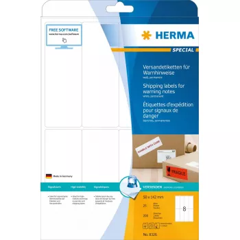 Versandetikett Warnhinweis HERMA 8326