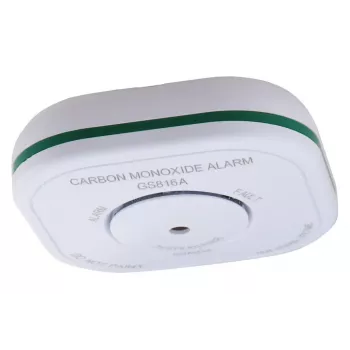 Gaswarngerät Olympia 6121 — Kohlenmonoxid (CO), 85 dB Alarm, batteriebetrieben (AAA 1,5 V), weiß