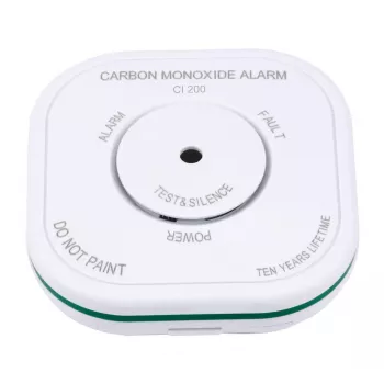 Gaswarngerät Olympia 6121 — Kohlenmonoxid (CO), 85 dB Alarm, batteriebetrieben (AAA 1,5 V), weiß