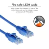ACT Blue 2 Meter LSZH U/UTP CAT6 Rechenzentrums-Slimline-Patchkabel rastnasenfrei mit RJ45-Steckern