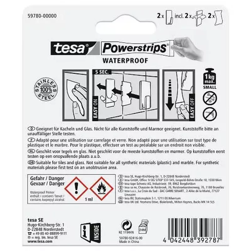 Handtuchhaken TESA 59780-00000 Edelstahl 2 Stk.