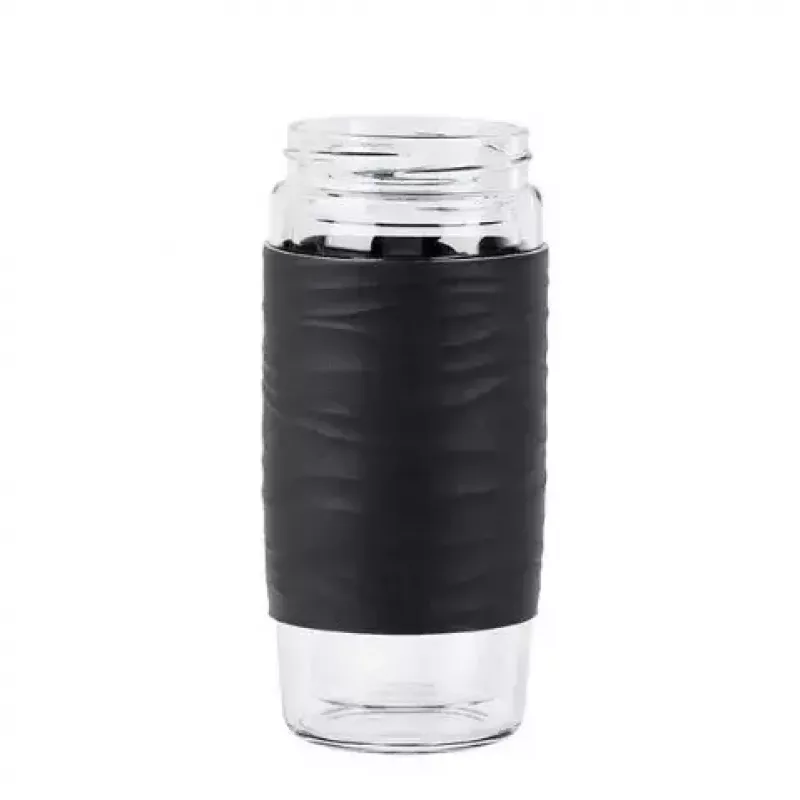 EMSA N20803 Teebecher, 420 ml, Schwarz, mit Siebeinsatz