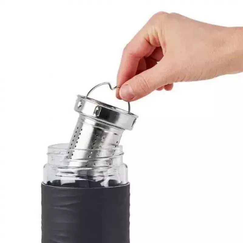 EMSA N20803 Teebecher, 420 ml, Schwarz, mit Siebeinsatz