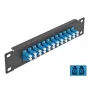 Glasfaser-Patchpanel DeLOCK 10 Zoll 12 Port LC Duplex blau 1U schwarz