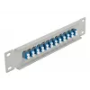 Glasfaser-Patchpanel DeLOCK 10 Zoll 12 Port LC Duplex Blau 1HE Grau